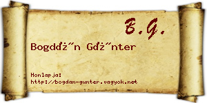 Bogdán Günter névjegykártya