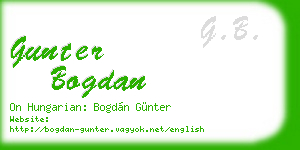 gunter bogdan business card