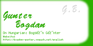 gunter bogdan business card